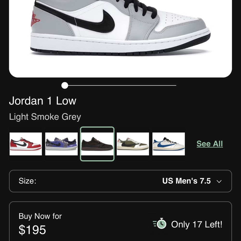 Jordan 1 Low in Light smoke Gray (7.5 men’s/ 8.5-9 women’s) super cute sneakers - Picture 2 of 7